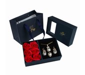 Necklace Earrings Jewelry Suit Four Leaf Clover Jewlery For Party Wedding Eternal Life Flower Gift Box