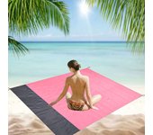 2x2.1m Portable Waterproof Sand Free Pocket Beach Blanket Large Lightweight Foldable Camping Picnic Mat for 4-6 Adults Outdoor