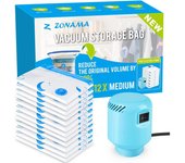 Bolsas de almacenamiento al vacío con bomba de Aire Eléctrica, paquete de 20 (4 Jumbo, 4 grandes, 4 medianas, 4 pequeñas, 4 bolsas insrollables) colchones, mantas,