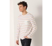 LOIS JEANS - Camiseta manga larga de rayas con bolsillo Contraste