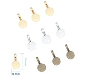 1 Box 120Pcs 3 Styles Glue-on Flat Pad Bails Tibetan Style Heart Leaf Rectangle Bails Earring Necklace Charms Pendants