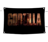 1PC-Cartoon Drawing G-Godzilla Flag Flags And Banners Four Hole Flag Polyester Outdoor Decor