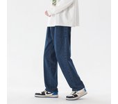 2023 New Korean Fashion Men's Casual Ankle-Length Jeans Classic Man Straight Denim Wide-leg Pants Light Blue Grey Black 3XL