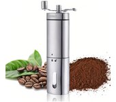 Molinillo de café manual con manivela, molinillo de café portátil de muelas cónicas, acero inoxidable