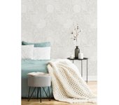 Muestra DIN A4 de Papel pintado vinílico ecológico de flores dibujadas con trazos blanco y gris - Morgan Flowers 680644 de GAULAN