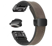Crazy Horse Leather Silicone Strap for For Garmin Tactix 7 Pro Fenix 6X 7X 7pro 6 5plus Magnetic Buckle for Garmin 26mm 22mm 20