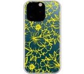 Funda compatible con iPhone 13 Pro - Flores Contorno Amarillo