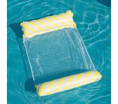 Foldable Striped Inflatable Lounge Chair, Suitable For Swimming Pool Parties And Beach Leisure Floating Beds With Net Backrest