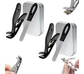 Clipdoc Max - Cortauñas para pies, cortauñas Clipdoc Max, cortaúñas Clipdoc Max, cortaúñas ClipDoc Max para personas mayores, cortaúñas con cabezal en ángulo para personas mayores (negro, 1 unidad)