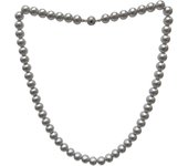 Collar de perlas para mujer, gargantilla de perlas de cristal redondas de color gris sintético, 8 a 10 mm de ancho, 17,72 pulgadas, cierre fácil de abrir, collares de dama de honor, cadena de moda, joyería, regalos para ella
