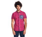 Koroshi men's checkered short sleeved shirt