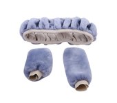 3pcs/Set Warm Faux Wool Steering Wheel Cover Fur Fluffy Thick Auto Car Steering Wheel Plush Cover Soft Wool Decoration Car