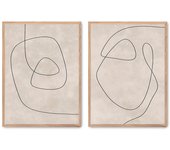 Set de 2 cuadros calidad premium con marco de madera - 30x40 cm o 50x70 cm - POSTER LAB