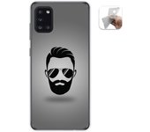 Tumundosmartphone Funda Gel Tpu para Samsung Galaxy A31 diseño Barba Dibujos
