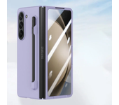 For Samsung Z Fold 6 Case With S Pen Holder and Pen Pure Color Slim Matte PC Built-in Screen Protector Cover for Galaxy Z Fold 5