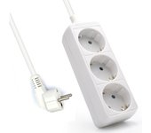 Regleta ewent 3 tomas shucko y 1.5 metros de cable blanco