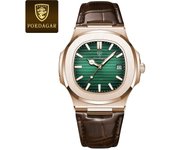 POEDAGAR Casual Square Men's Watch Waterproof Date Luminous Leather Man Quartz Watch High Quality Luxury Fashion Watches For Men