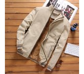 Autumn And Winter New Men's Fashion Aviator Jacket Fleece Thickened Warm Baseball Jacket Solid Color Zipper Large Size Top M-5XL