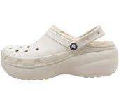 Crocs CLASSIC PLATFORM LINED CLOG W Zuecos De Plataforma Mujer Blanco
