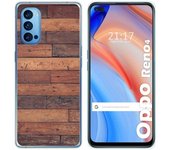 Tumundosmartphone Funda Gel Tpu para Oppo Reno 4 5G diseño Madera 03 Dibujos