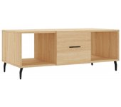 vidaXL Mesa de centro madera contrachapada 102x50x40 cm Blanco, Negro, Blanco brillante Mesita de Salón o Comedor o Auxiliar Mesa de Café Meuble Salón
