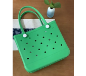 【COIULNI&KLUVM】Large Boggs Beach Bag Summer EVA Beach Basket WomenTote Bag Holes Waterproof Handbag Pouch Shopping Shoulder Bag