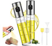ELIRIVAWET Pulverizador Aceite, 100ml Spray Aceite Cocina Dispensador de Aceite de Oliva para Cocinar, Ensalada, Hornear Pan, BBQ, con Cepillo de Aceite, Embudo y Pincel