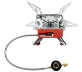 Estuva de gas portátil para camping, estufa de camping especializada para mochileros with piezoeléctrico encendido soporte estable resistant to Viento para acampar Y
