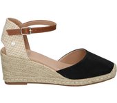 XTI | Sandalias de Cuña XTI para Mujer – Alpargatas con Cuña en Color Negro – Yutes de Cuña con Hebilla – Espadrilles de Estilo Casual – Cuña Media y Cómoda – Versátiles y Combinables – Modelo 140746