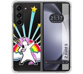 Funda Silicona Transparente para Samsung Galaxy Z Fold 5 5G diseño Unicornio Dibujos