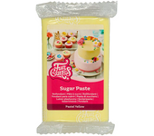 Funcakes Fondant Amarillo Pastel 250g - Ideal para Decorar Tartas, Cupcakes y Galletas