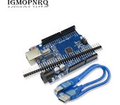 UNO R3 Development Board ATMEGA328P CH340 / ATEGA16U2 Compatible For Arduino R3/R4 UNO Proto Shield Expansion Board With Cable