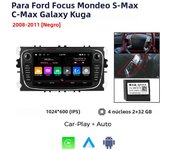 Car Audio For Ford Focus 2 S-Max Mondeo Mk4 9 Galaxy C-Max Kuga 3 Android 13 WIFI Radio GPS Navigation Carplay Auto 2 Din Stereo