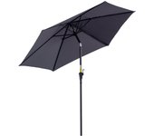 Outsunny Sombrilla para Jardín Ø270x235 cm Parasol de Aluminio con Reclinable con Manivela y 6 Varillas para Terraza Exterior Balcón