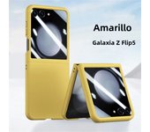 Slim Case For Samsung Galaxy Z Flip 6 5G Temepred Glass Film New Big Screen Phone Case For Galaxy Z Flip 5 Shockproof Back Cover