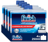Finish Liquido para Lavavajillas - Pack de Ahorro de 4 x 250 ml - Limpiador Líquido Contra Cal y grasa para un lavavajillas limpio