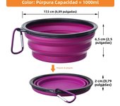 1000ML Collapsible Pet Silicone Dog Food Water Bowl Outdoor Camping Travel Portable Folding Pet Bowl Dishes add Carabiner D0013A