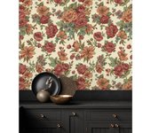 Muestra DIN A4 de Papel pintado vinílico flores románticas efecto textura de tela tejida en relieve - Anastasia Garden 676419 de GAULAN