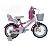 Umit Bicicleta Montaña 14" Niños Diana Rosa con Estabiciclos y Cesta Metálica