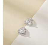 Trendy Love Heart Rainbow Crystal Tiny Stud Earrings For Women Gold Silver Color Multicolor Birthstone Jewelry Mother's Day Gift
