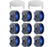 Paquete de 11 carretes de repuesto para recortadora Ryobi One+ AC14RL3A de 18 V, 24 V y 40 V, diámetro del carrete 1,6 mm, longitud 30,17 m (9 carretes de hilo para recortadora, 2 cubiertas)