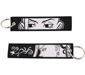 Japanese Anime  Embroidery Chaim Keychain for Motorcycles Key Fobs Holder Key Tag Keyring Jewelry Accessories