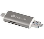 Ngs 5 en 1 mini lector de tarjetas usb-c - micro usb y usb 2.0 - microsd y sd
