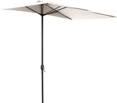 Outsunny Media Sombrilla 230x130x245 cm Parasol para Pared de Jardín con Manivela y Mástil de Metal de Ø38 mm Terraza Balcón