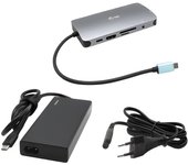 I-Tec USB-C Metal Nano Dock HDMI/VGA LAN Entrega de Alimentación 100W Cargador - Conectividad Múltiple