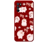 Funda Silicona Líquida Roja para Oppo A16 / A16s diseño Cerdos Dibujos