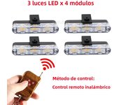 3 LED Car Front Grille Strobe Police Lights Flash Warning Lamp Red Blue Yellow Rescue Vehicle Emergency Flasher Signal Lighting
