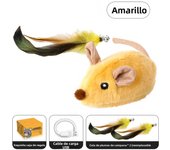 Interactive Plush Cat Toy with Sound & LED Light USB Rechargeable Steerable & Obstacle Avoidance for Indoor Cats