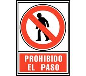 Señal prohibido el paso 210x297mm pvc rojo archivo2000 6174-05 rj