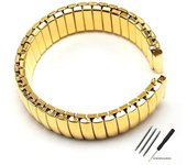 12 14 16 18 20 22mm Stainless Steel Elastic Strap Polished Band Metal Bracelet Watch Accessories for Samsung Watch3/4/5/6